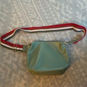 Montana West Green and Red Crossbody Bag with Elegant Gold Accents